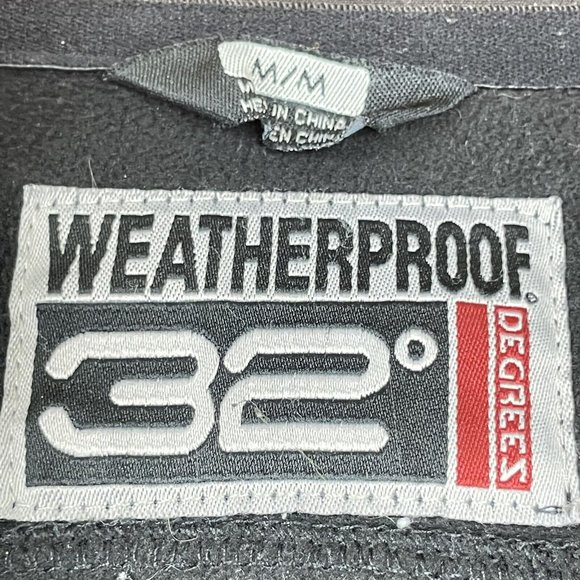 32 Degrees Weatherproof Men's Zip-up Inner Drawstring Jacket Black Size Medium - Picture 3 of 10